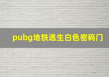 pubg地铁逃生白色密码门