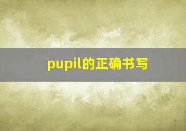 pupil的正确书写