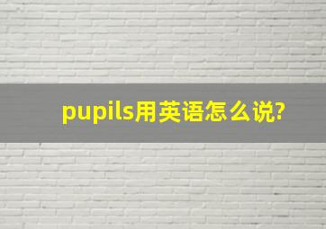 pupils用英语怎么说?