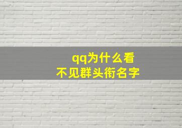 qq为什么看不见群头衔名字