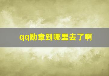 qq勋章到哪里去了啊