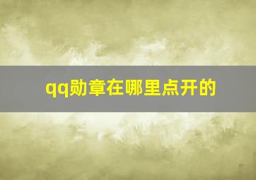 qq勋章在哪里点开的