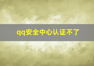 qq安全中心认证不了