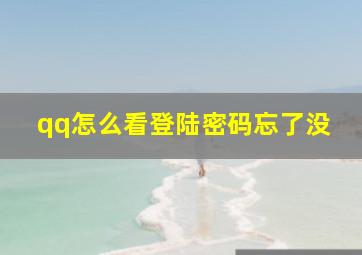 qq怎么看登陆密码忘了没