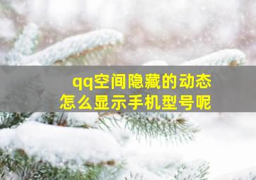 qq空间隐藏的动态怎么显示手机型号呢