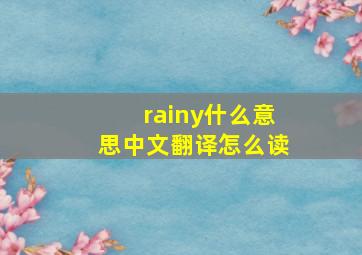 rainy什么意思中文翻译怎么读