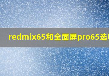 redmix65和全面屏pro65选哪个