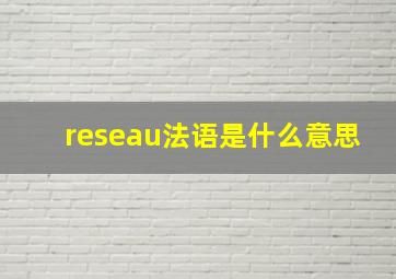 reseau法语是什么意思