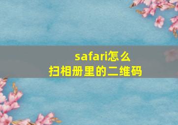 safari怎么扫相册里的二维码