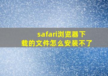 safari浏览器下载的文件怎么安装不了