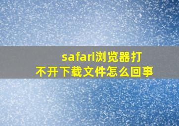 safari浏览器打不开下载文件怎么回事