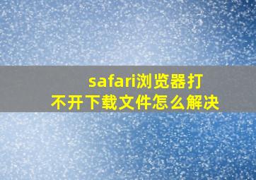 safari浏览器打不开下载文件怎么解决