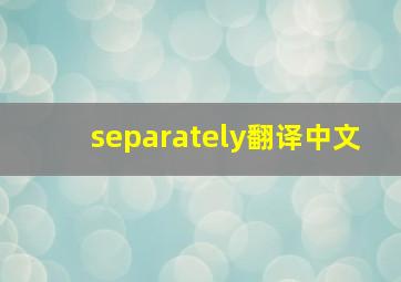 separately翻译中文