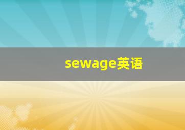 sewage英语