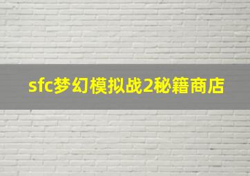 sfc梦幻模拟战2秘籍商店