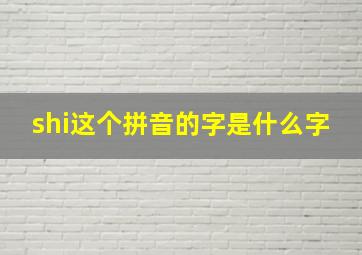 shi这个拼音的字是什么字