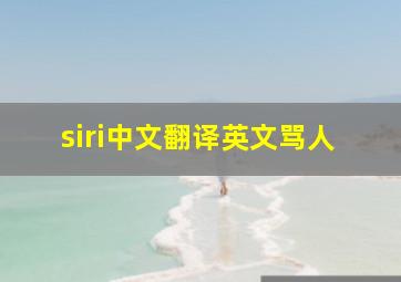 siri中文翻译英文骂人