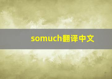 somuch翻译中文