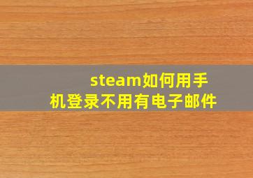 steam如何用手机登录不用有电子邮件