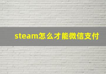 steam怎么才能微信支付