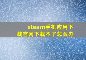 steam手机应用下载官网下载不了怎么办