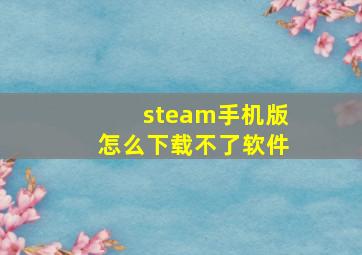 steam手机版怎么下载不了软件