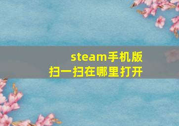 steam手机版扫一扫在哪里打开