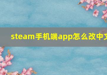 steam手机端app怎么改中文