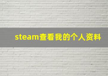 steam查看我的个人资料