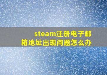 steam注册电子邮箱地址出现问题怎么办