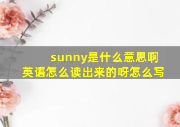 sunny是什么意思啊英语怎么读出来的呀怎么写