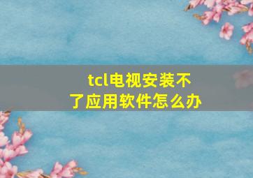 tcl电视安装不了应用软件怎么办