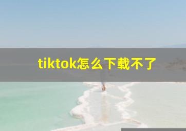 tiktok怎么下载不了