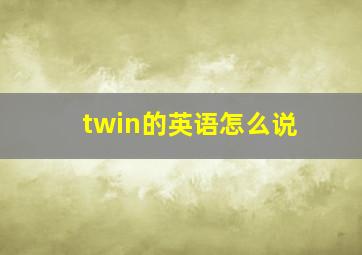 twin的英语怎么说