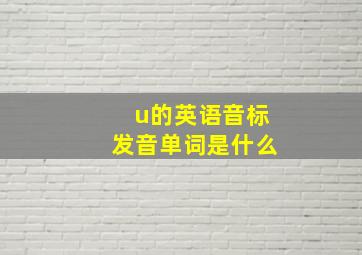 u的英语音标发音单词是什么