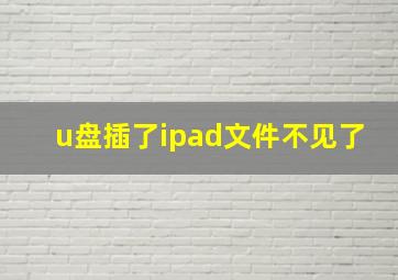 u盘插了ipad文件不见了