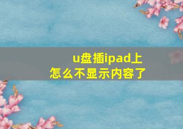 u盘插ipad上怎么不显示内容了