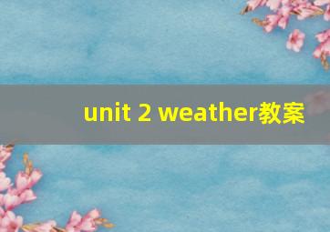 unit 2 weather教案