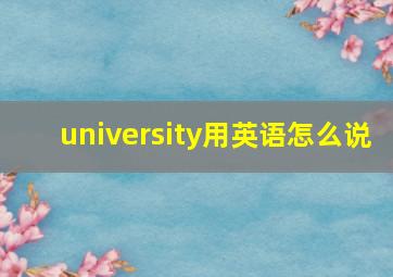 university用英语怎么说