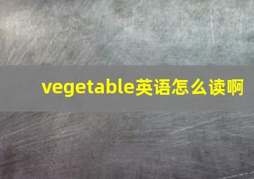 vegetable英语怎么读啊