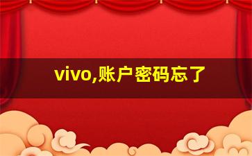 vivo,账户密码忘了