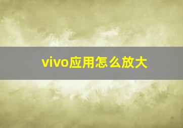 vivo应用怎么放大