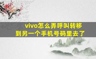 vivo怎么弄呼叫转移到另一个手机号码里去了