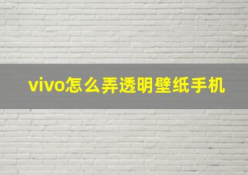 vivo怎么弄透明壁纸手机