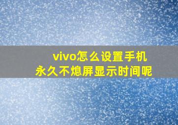 vivo怎么设置手机永久不熄屏显示时间呢