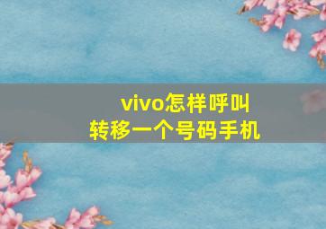 vivo怎样呼叫转移一个号码手机