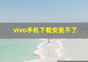 vivo手机下载安装不了