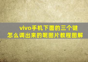 vivo手机下面的三个键怎么调出来的呢图片教程图解