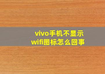 vivo手机不显示wifi图标怎么回事