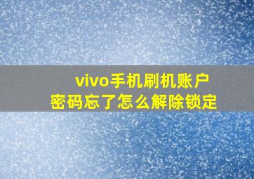 vivo手机刷机账户密码忘了怎么解除锁定